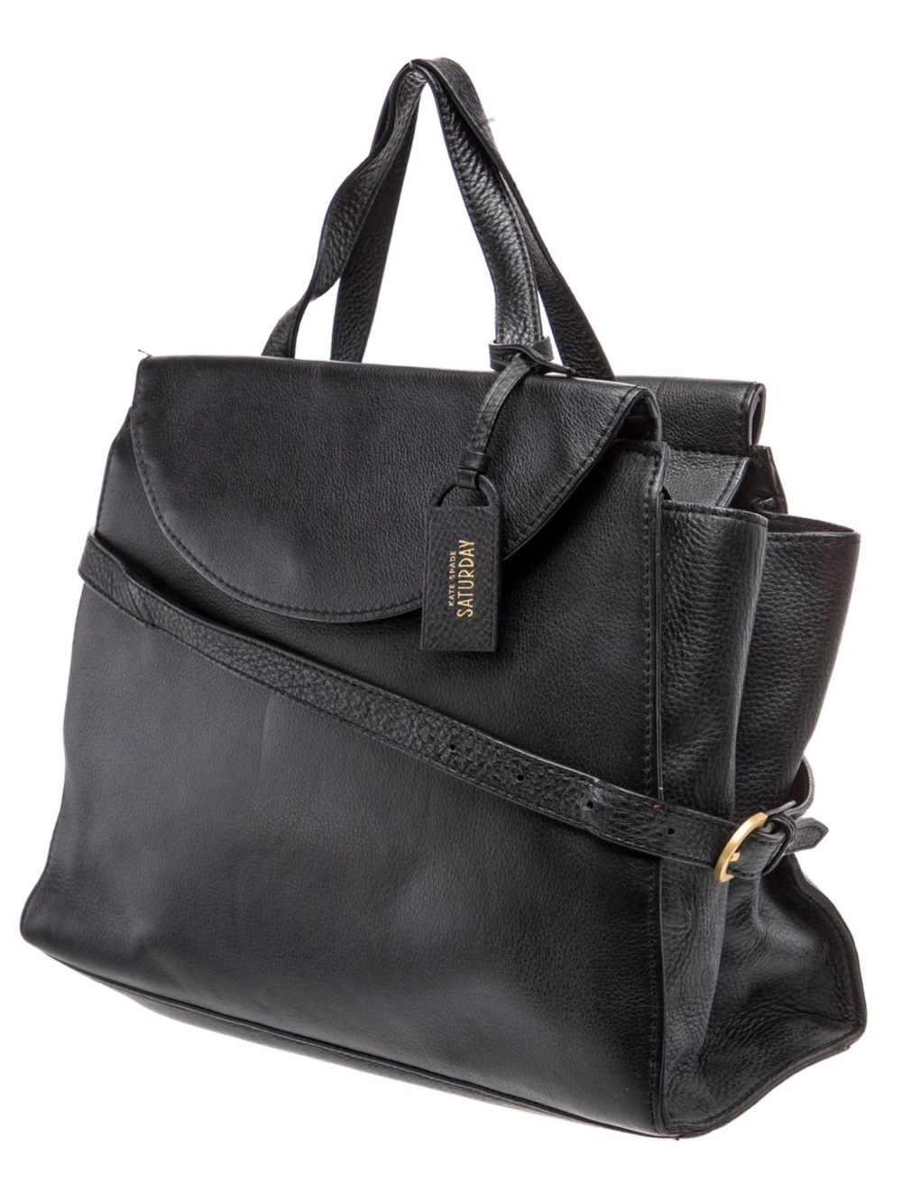 KATE SPADE SATURDAY The A Satchel Black Leather Purse Bag Like New